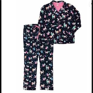 2 piece flannel unicorn pajamas